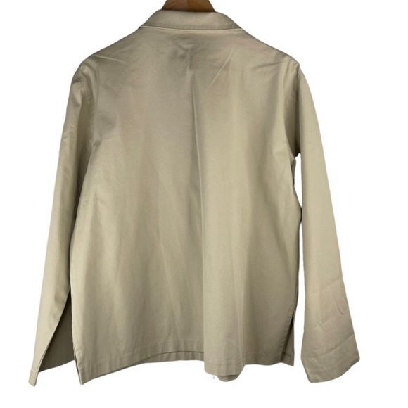 Eileen Fisher Khaki Twill Jacket Button Front Collared Long Sleeve Tan Women's M - Picture 2 of 5